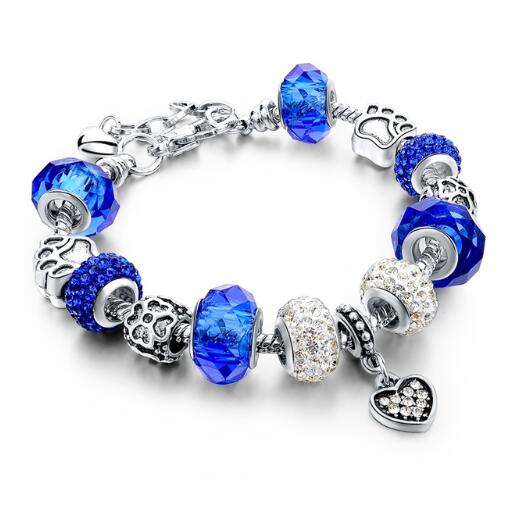 Pulseras y brazaletes de cuentas de cristal Pulseras con dijes de cadena de serpiente para joyería de mujer