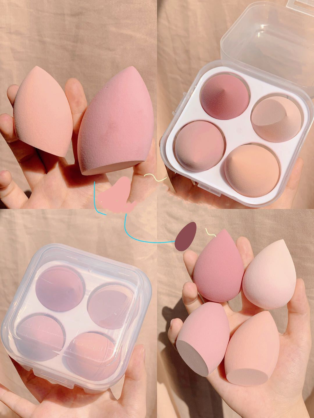 Caja de huevos de maquillaje