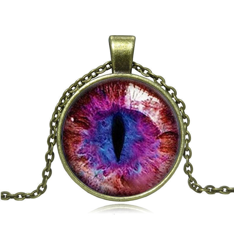 Collar con colgante de piedra del tiempo Longans de ojo de gato para mujer, cadena para suéter que combina con todo