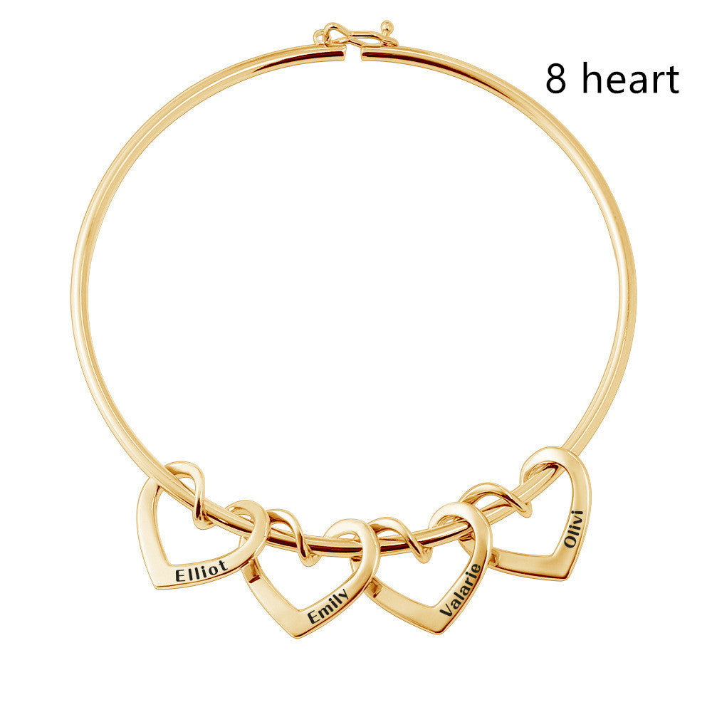 pulsera piercing curvada con forma de corazón de melocotón