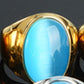 Stainless Steel Faux Opal Rings Titanium