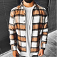 Printed Plaid Woolen Shirt Men