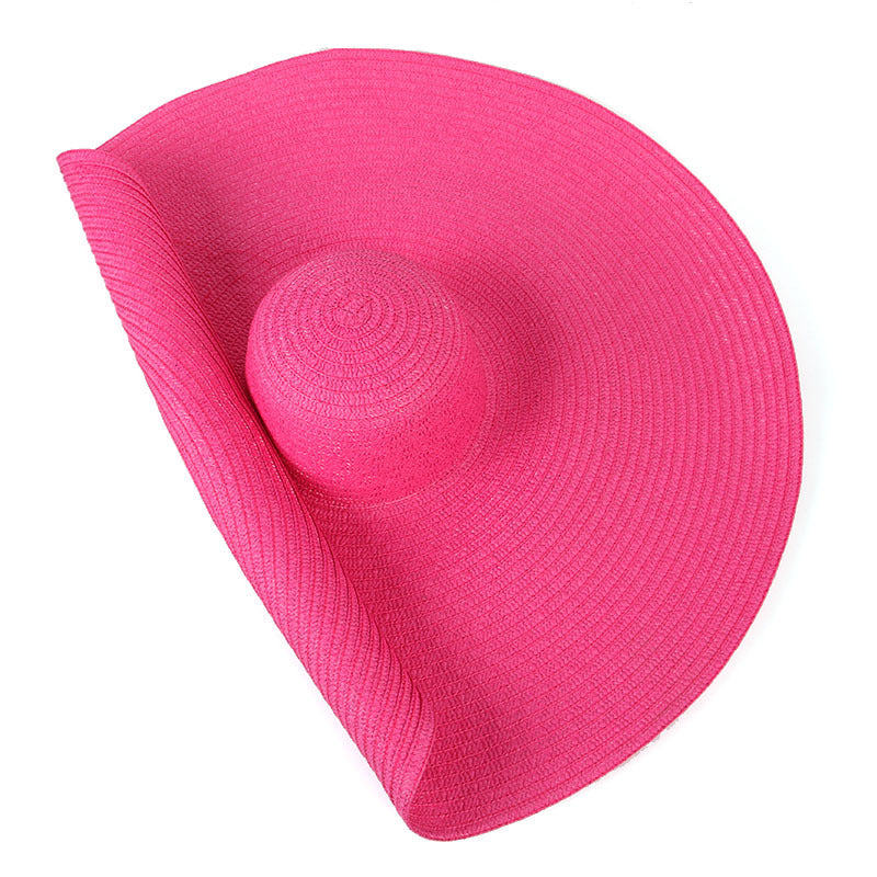 Sombreros de gran tamaño de la playa del ala ancha de los 25CM para la protección ULTRAVIOLETA grande del sombrero de paja de las mujeres