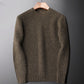 Spring And Autumn Two-color Wool-like Round Neck Sweater For Men