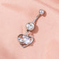 Stainless Steel Heart Navel Human Body Piercing Jewelry Woman