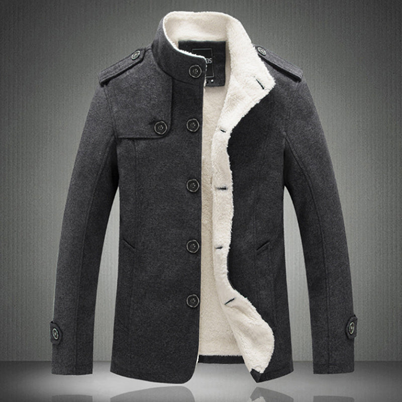 Men Jacket Thick Zipper Casual Slim Men Coat Solid Color Male Brand Clothing Jackets