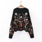 Women Sweater Fashion Floral Embroidery Pullover Streetwear Sweaters