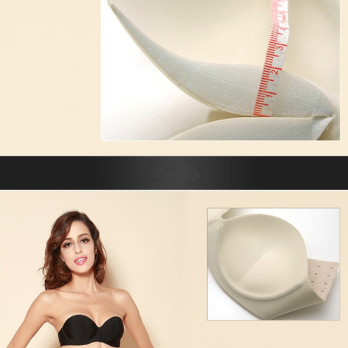 Women Front Closure Silicone Self-Adhesive Half Cup Wire Free Backless Strapless Seamless Push Up Bra For Female Intimates