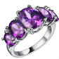 Cubic Zirconia Rings For Women Rose Crystal Ring Colorful Trendy Fashion Zinc Alloy Rings Jewelry Bijouterie