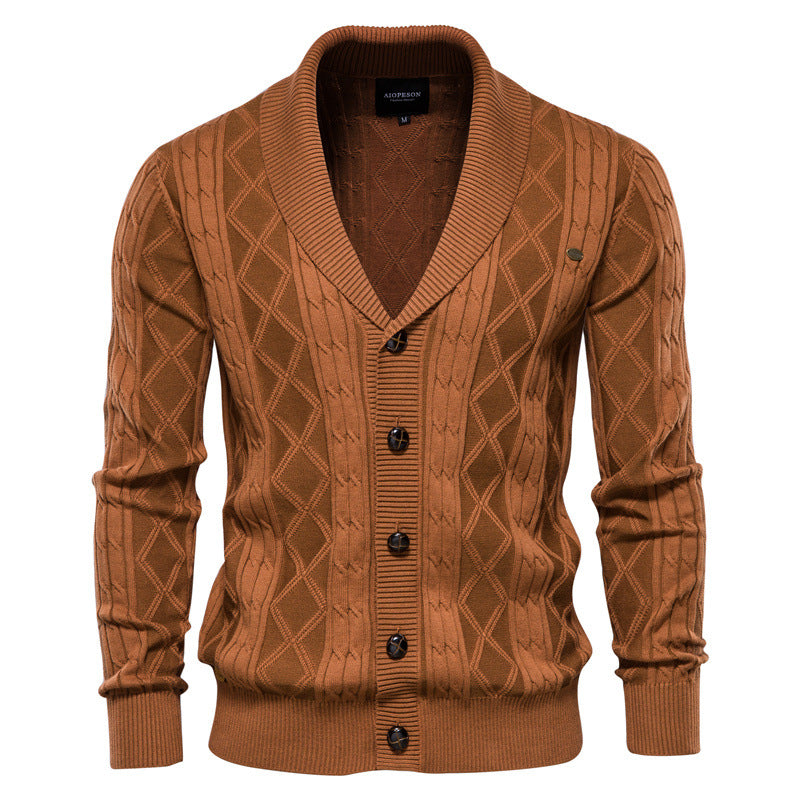 Men's Cardigan Sweater Padded Sweater Trend