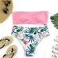Conjunto de bikini bandeau sexy Traje de baño estampado para mujer
