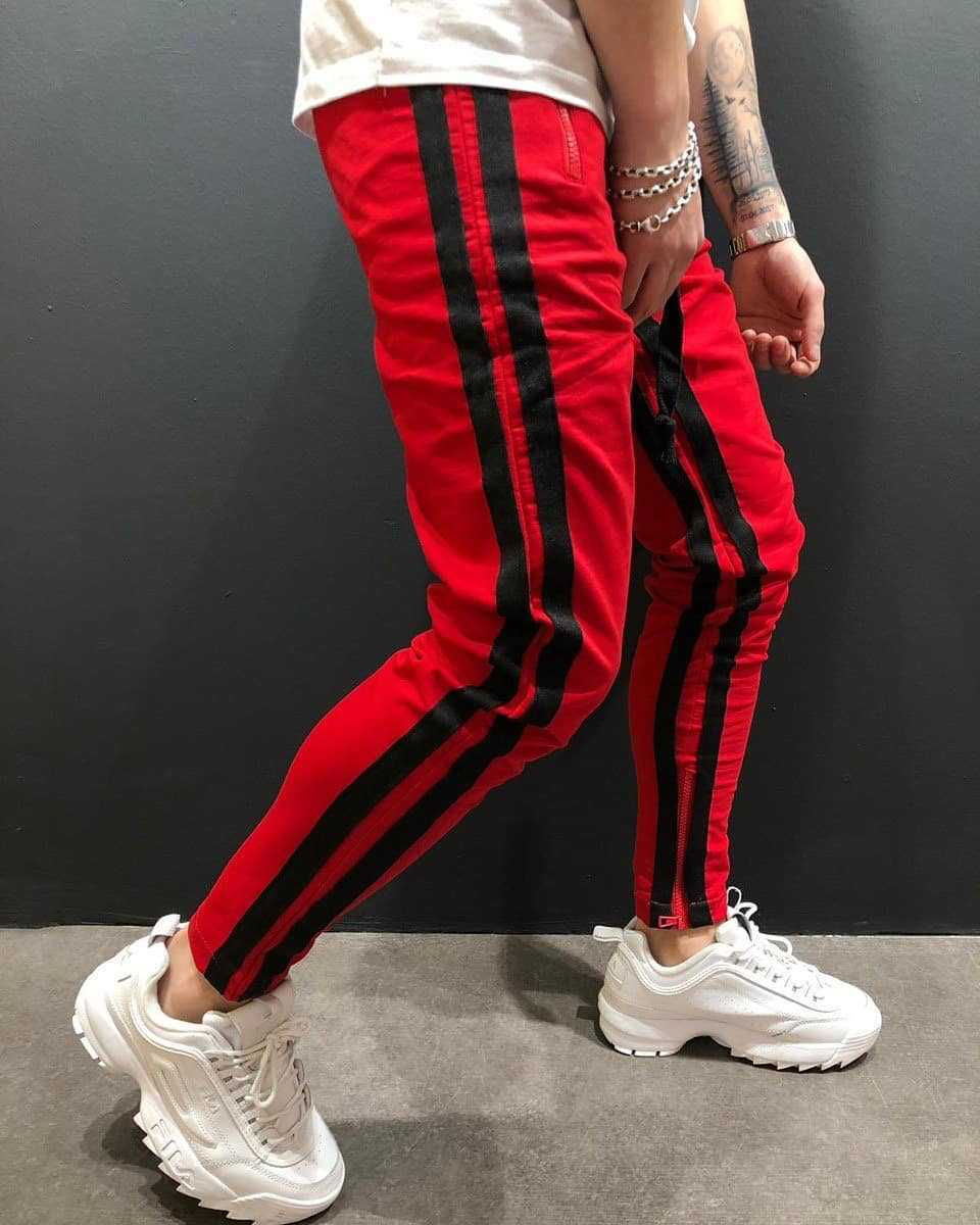 Pantalones deportivos con cremallera para hombre