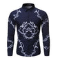 New Mens Long Sleeve Shirts Slim Fit Casual Shirt For Men Flower Shirt