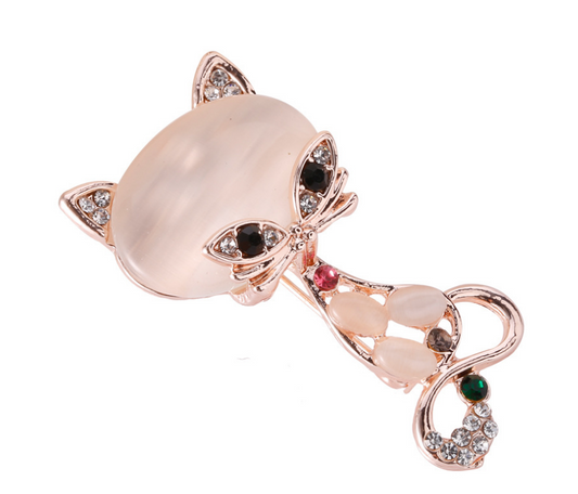 Broche de gatos Vintage, ramillete de ópalos antiguos, broches de animales para mujer, alfileres pequeños para hijab, bisutería 