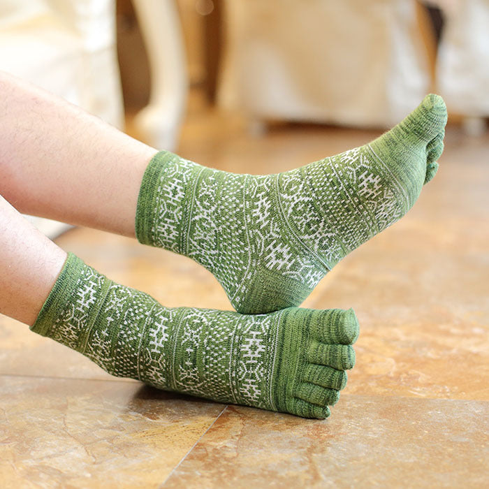 Calcetines con punta dividida y cinco dedos para hombre de talla grande