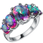 Cubic Zirconia Rings For Women Rose Crystal Ring Colorful Trendy Fashion Zinc Alloy Rings Jewelry Bijouterie