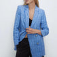 New Small Fragrance Style Tweed Check Suit Jacket Women