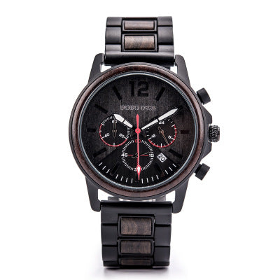 Csutomize grabar logo relojes de madera para hombre DODO DEER Timer reloj de pulsera cronógrafo de lujo reloj de pulsera masculino fecha automática