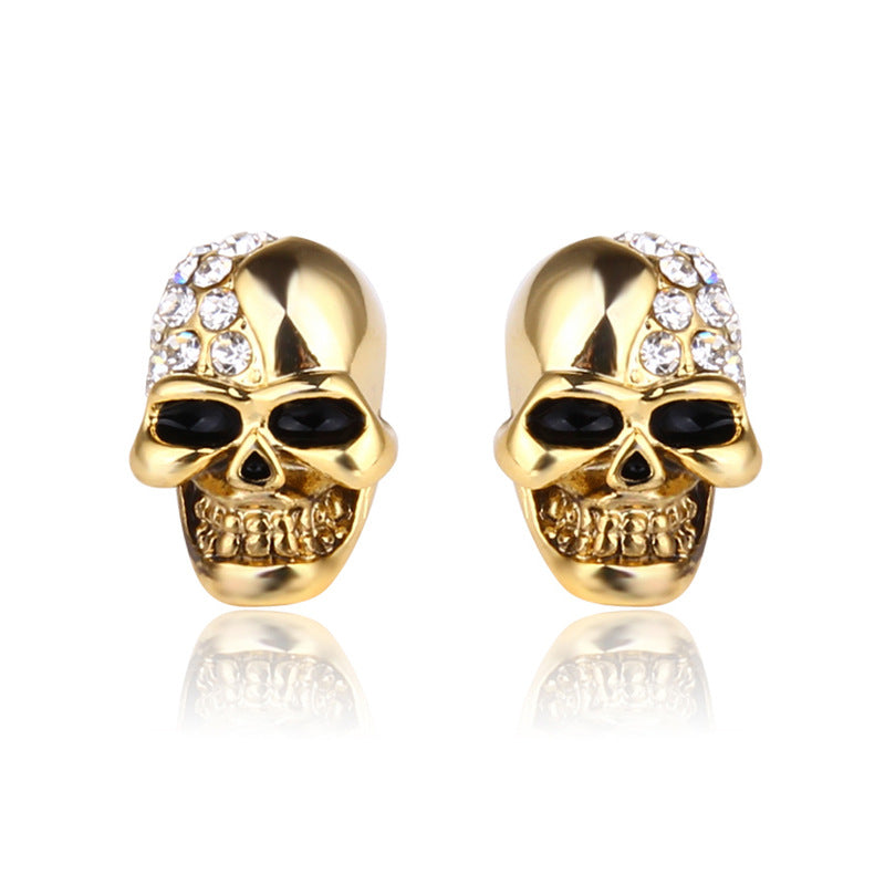 Retro Taro Full Diamond Earrings Personality Earrings Men and Women Halloween Jewelry