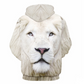 Men's autumn and winter models 3D white lion hooded sweater casual large size lovers