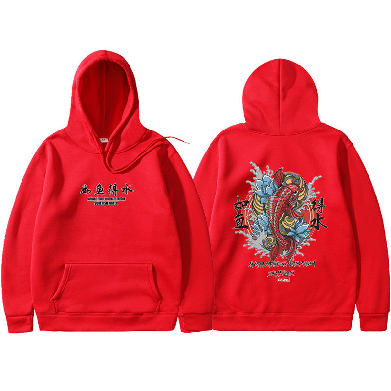 Sudadera con capucha Hip Hop para hombre Ukiyoe Streetwear