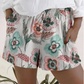 Printed Elastic High Waist Shorts Women