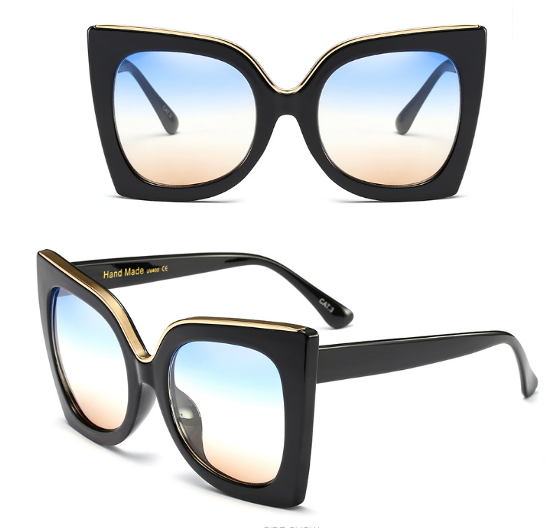 Gafas de sol estilo ojo de gato vintage para mujer Gafas de sol con lentes degradados