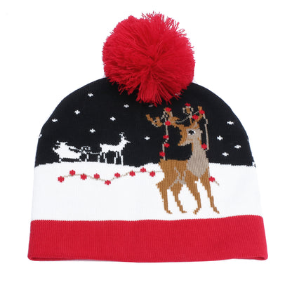 Autumn And Winter Christmas Deer Hot Snowflake Moose Knitted Hats Female