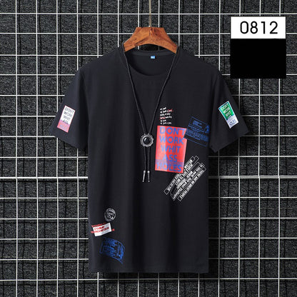 Large cotton round neck T-shirt for men