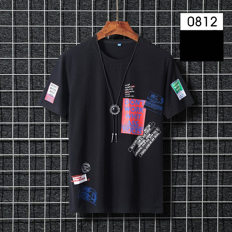 Large cotton round neck T-shirt for men