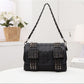 Fashion Women Black Leather Messenger Bags&wallet