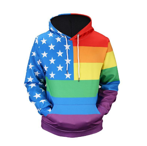 Sudadera con capucha con estampado 3D de bandera americana para hombre, Tops, chaqueta, abrigo, prendas de vestir, sudaderas con capucha de otoño e invierno, sudadera Sling para hombre