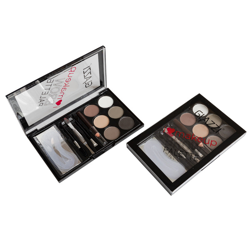 Paleta de polvos para cejas, color marrón Natural, potenciadores del contorno de ojos, Kit de maquillaje resistente al agua con brocha para dar forma al sello de sombra