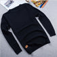 Solid Color Men Round Neck Sweater