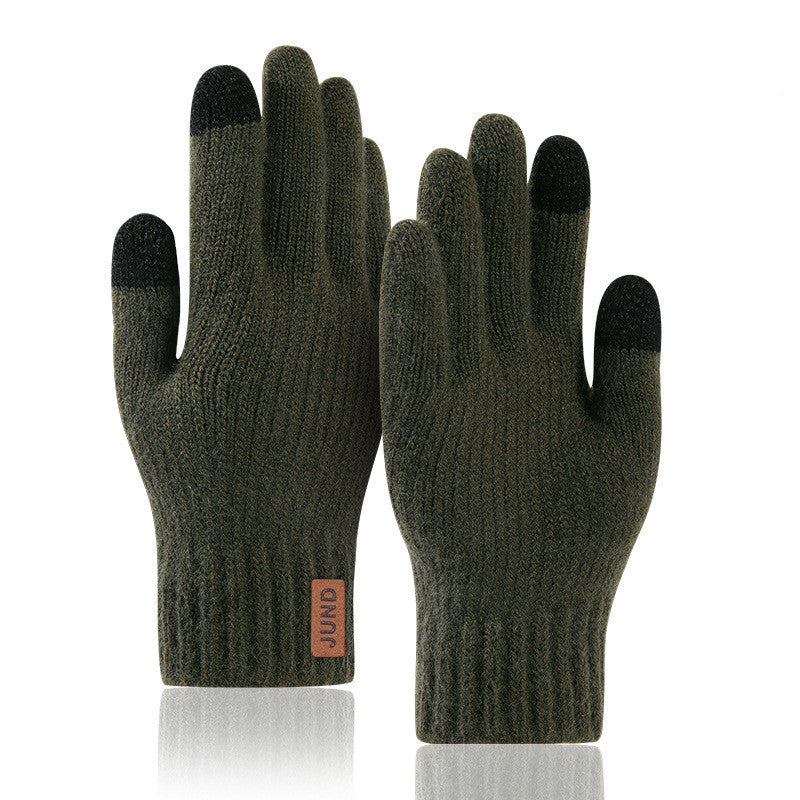 Guantes de lana tejidos para clima frío para hombres