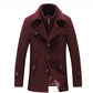 Abrigos de lana para hombre, abrigos cálidos ajustados de invierno, abrigos de marca con cuello desmontable, gabardinas informales de mezcla de lana SL-F053