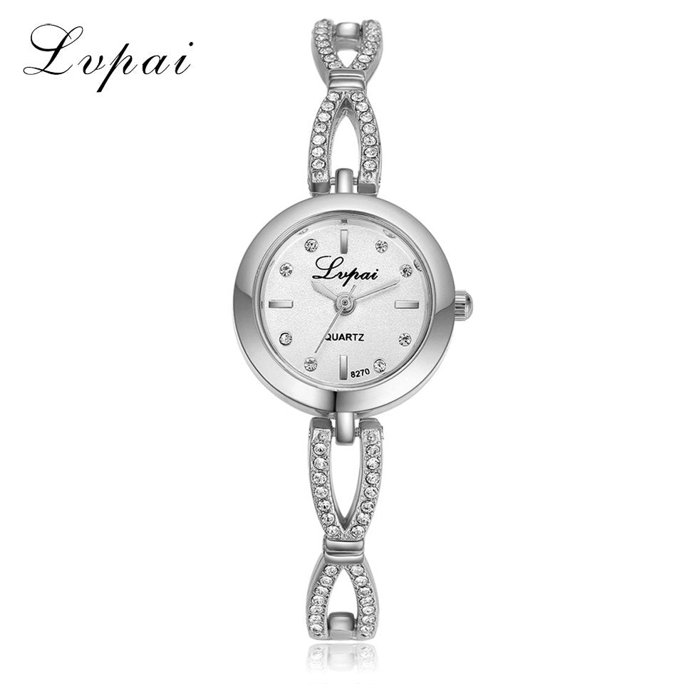 Pulsera de lujo para mujer, relojes de vestir, relojes de cristal de cuarzo a la moda, reloj de pulsera deportivo informal para mujer de marca Lvpai