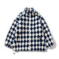 Rhombus Work Jacket Men Couple Loose Jacket