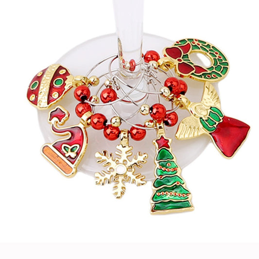 Christmas Wine Glass Pendant Decoration Charm Table