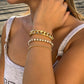 Retro Full Diamond Cross Chain Bracelet Set For Women