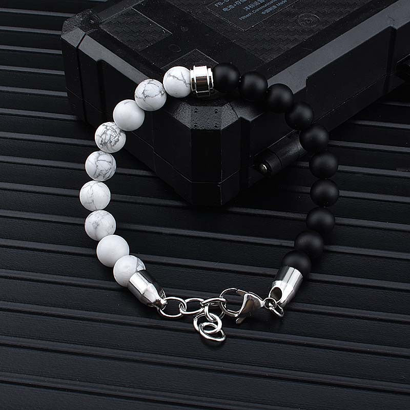 Pulseras de piedra Natural de acero inoxidable, brazalete con cuentas de piedra de ojo de tigre para Hombre, regalo para él, Pulseras para Hombre JS-04