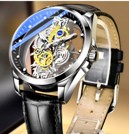 New Men Watch Skeleton Automatic Quartz Watch Gold Skeleton Vintage Man Watch Mens Watches Top Brand Luxury