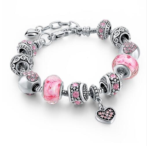 Pulseras y brazaletes de cuentas de cristal Pulseras con dijes de cadena de serpiente para joyería de mujer