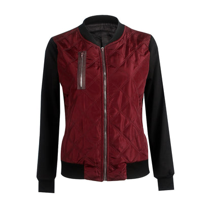 Hot sale autumn and winter new solid color fashion zipped cotton jacket women jacket