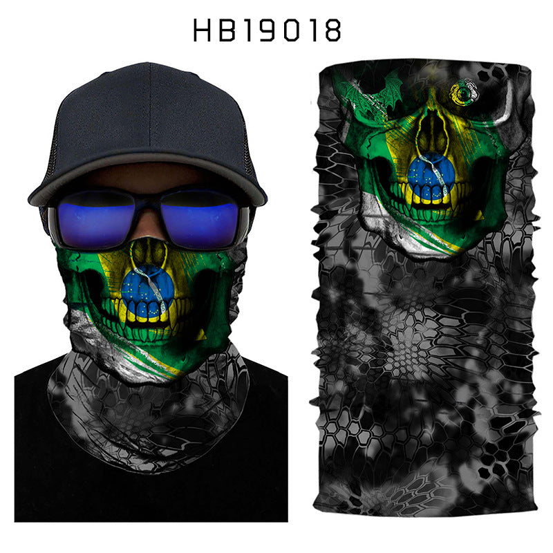 Toalla mágica con impresión digital de calavera 3D.