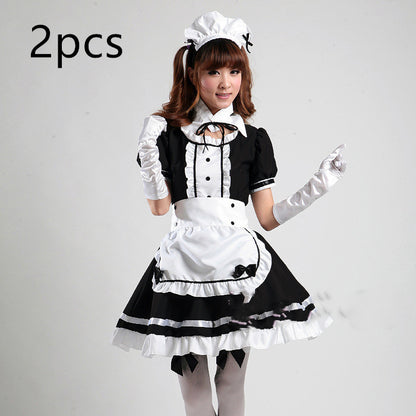 Black and white maid anime costume