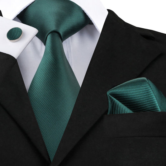 Corbata para hombre de seda sólida, conjunto de corbata para trajes de hombre, pañuelo para corbata