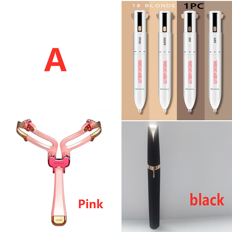 Juego de modelado de cejas 3 en 1, plantilla de cejas ajustable plegable para maquillaje de formas de cejas perfectas