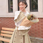 Woolen skirt plaid skirt