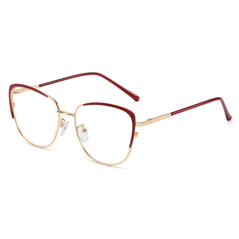 Fashion Metal Anti-Blue Light Ultralight Glasses Women